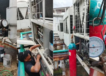 Perbaikan chiller mcquay di rumah sakit MMC